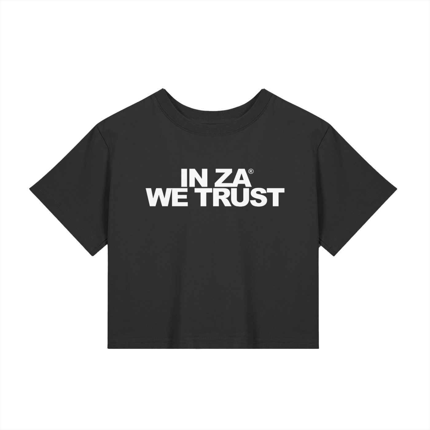 Woman’s Baby Tee InZaWeTrust Crop Top Black & White