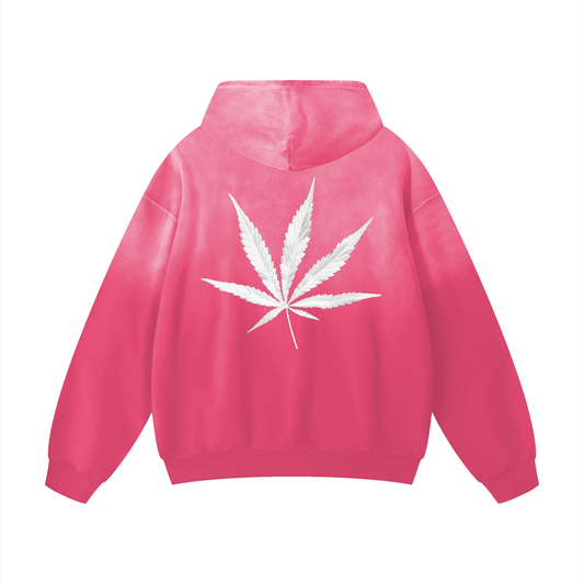 InZaWeTrust Pink & White Hoodie Sunfade Oversized Hoodie