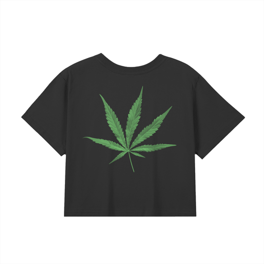 Woman’s Baby Tee InZaWeTrust Crop Top Black & Green
