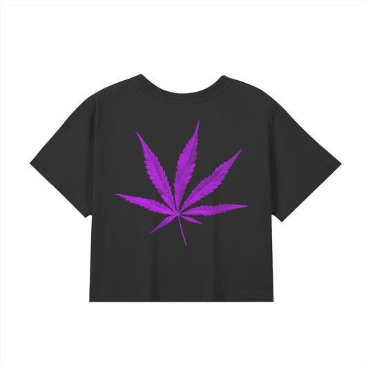 Woman’s Baby Tee InZaWeTrust Crop Top Black & Purple