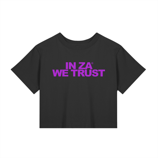 Woman’s Baby Tee InZaWeTrust Crop Top Black & Purple
