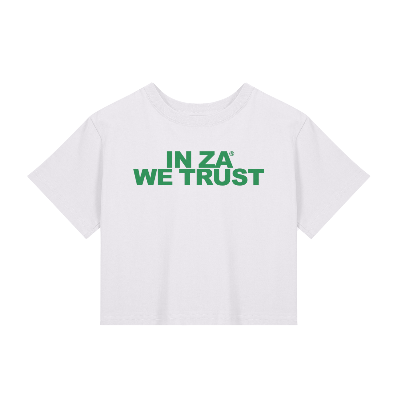 Woman’s Baby Tee InZaWeTrust Crop Top White & Green