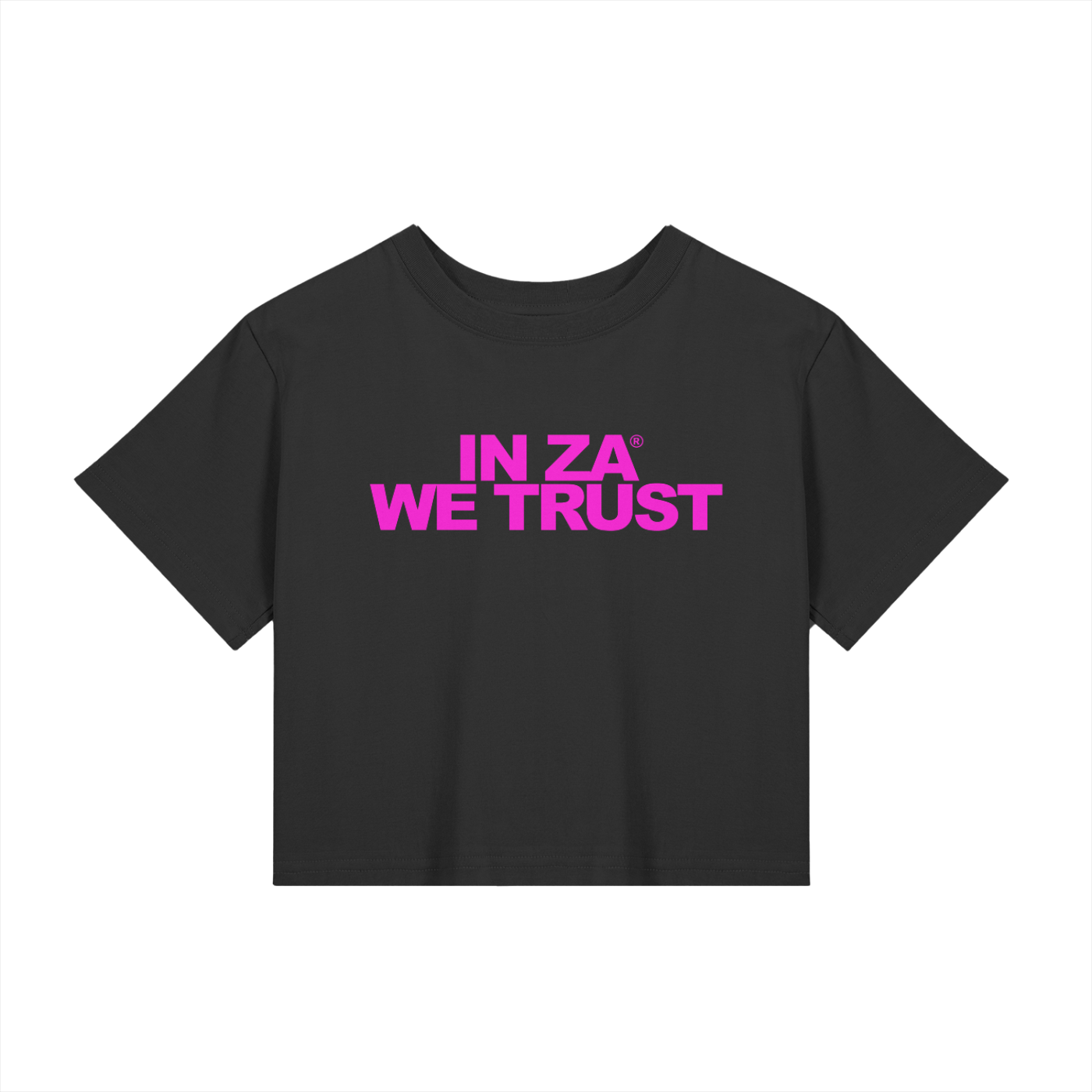Woman’s Baby Tee InZaWeTrust Crop Top Black & Pink