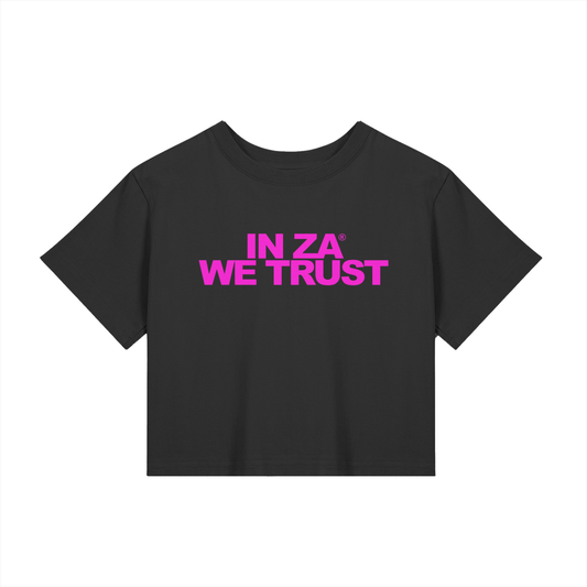 Woman’s Baby Tee InZaWeTrust Crop Top Black & Pink
