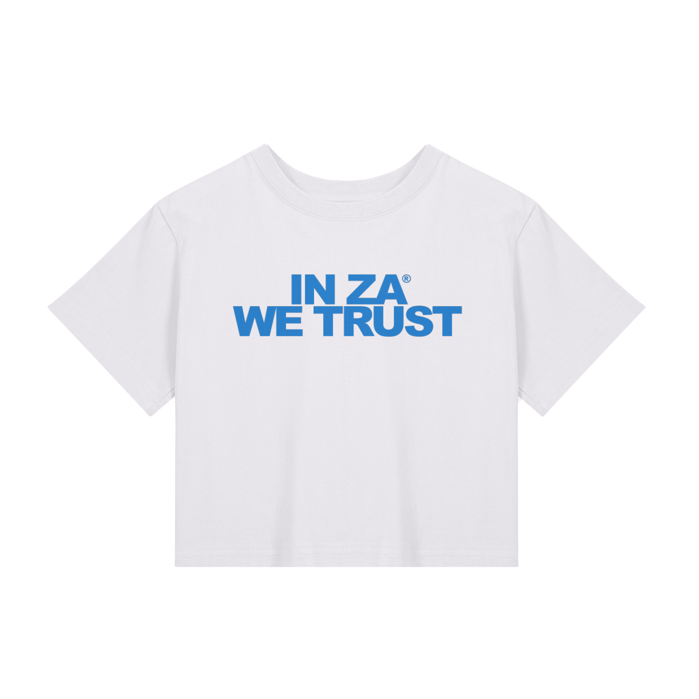 Woman’s Baby Tee InZaWeTrust Crop Top White & Blue