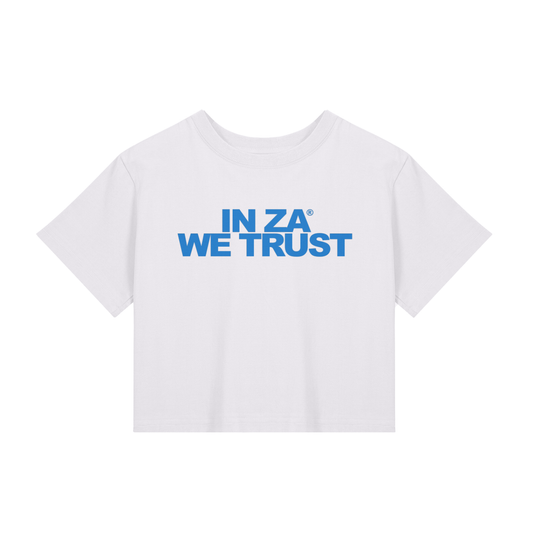 Woman’s Baby Tee InZaWeTrust Crop Top White & Blue